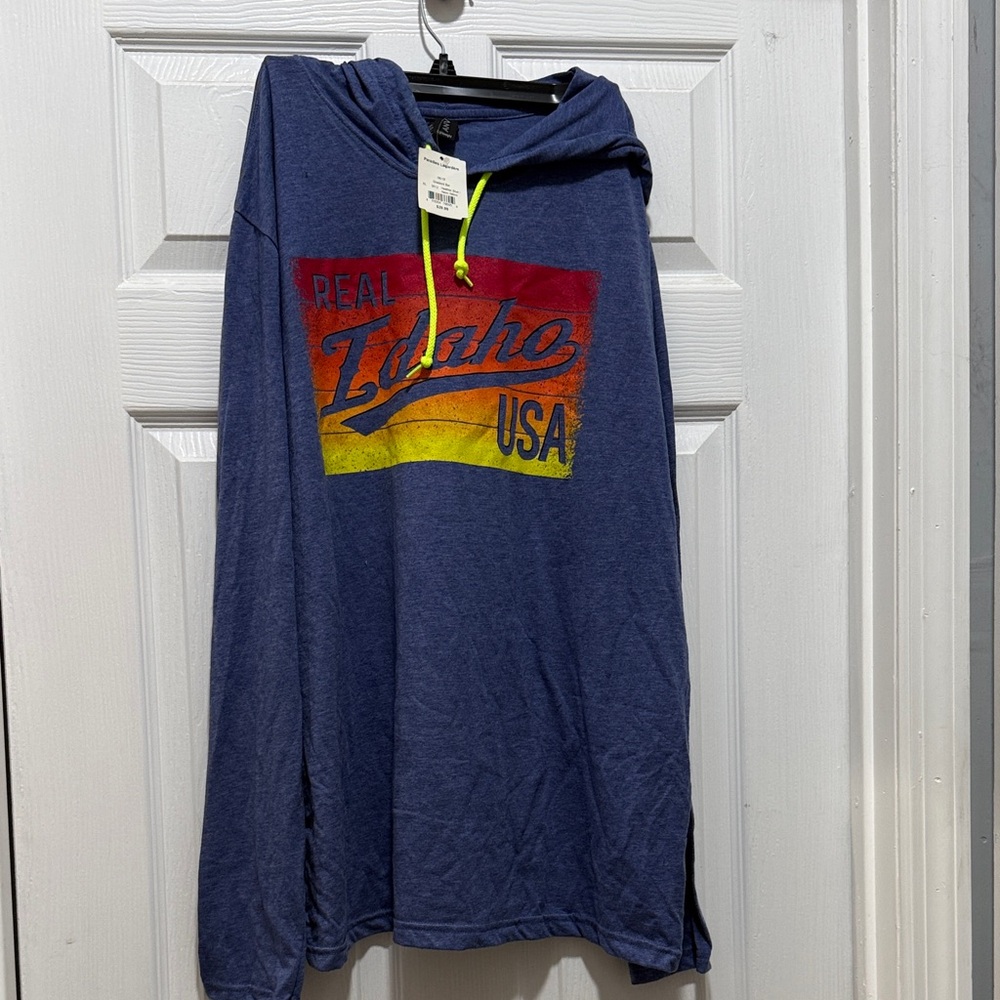 NWT UNISEX Soft Blue Idaho USA Hoodie